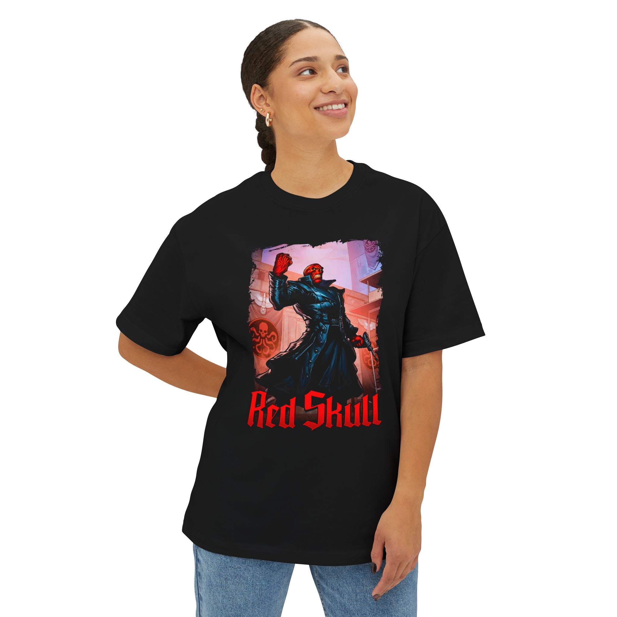 Red Skull Graphic Oversized Boxy Tee