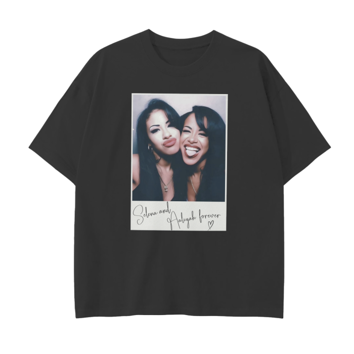 Selena & Aaliyah Polaroid Drop Shoulder T-Shirt