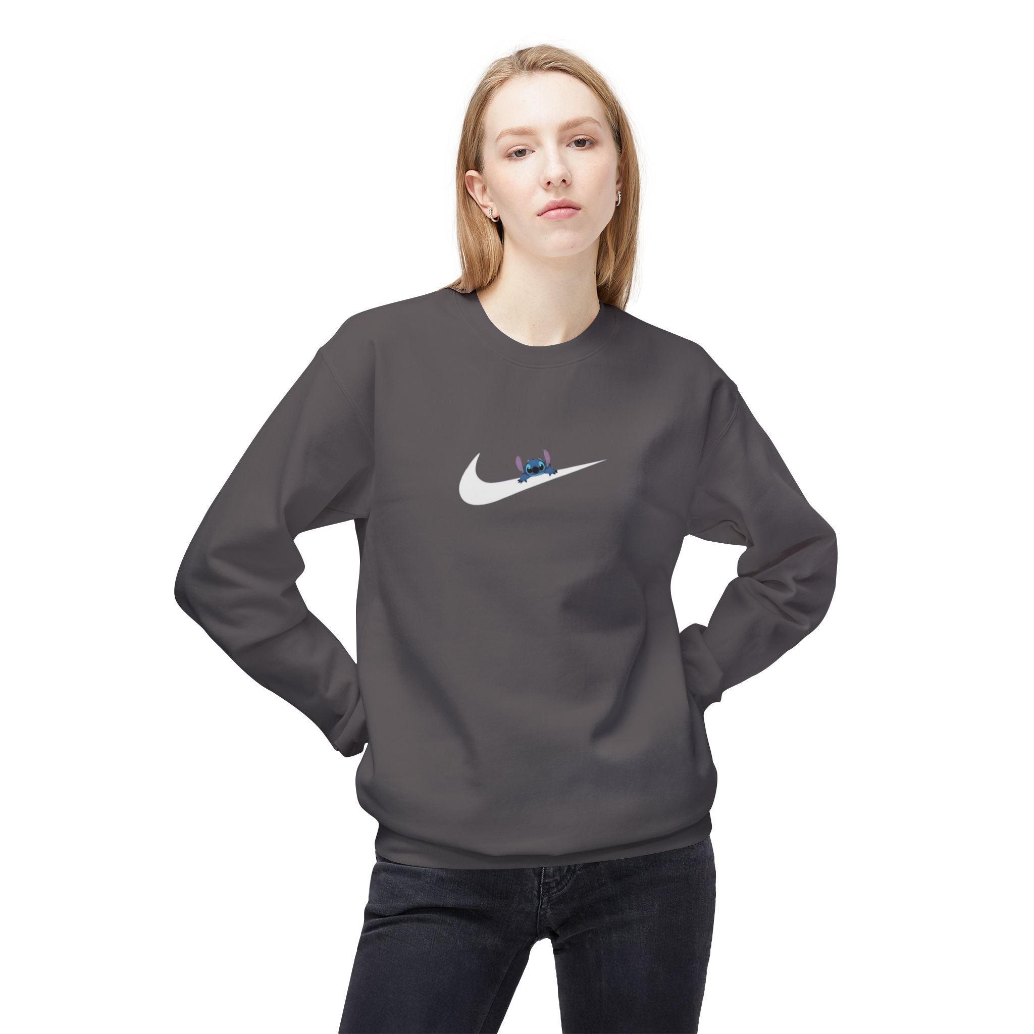Stitch Swoosh Fleece Crewneck Sweatshirt - Comfortable Unisex Apparel