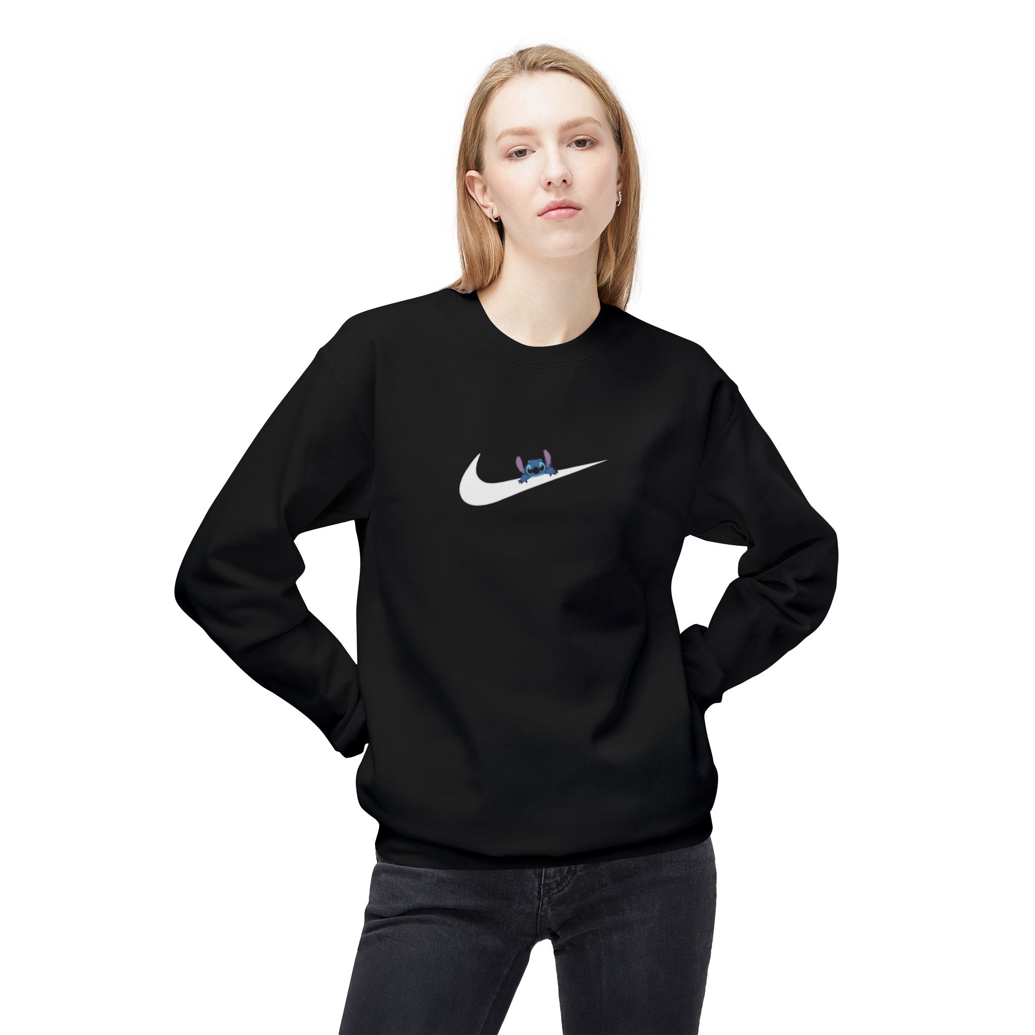 Stitch Swoosh Fleece Crewneck Sweatshirt - Comfortable Unisex Apparel