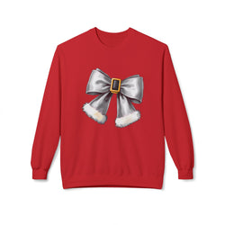 Festive Bow Fleece Crewneck Sweatshirt