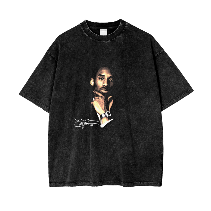 Kobe Face Premium Acid Wash Oversize T-Shirt