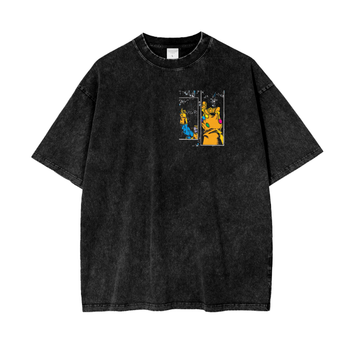 Thanos Trophies Acid Wash Oversize T-Shirt