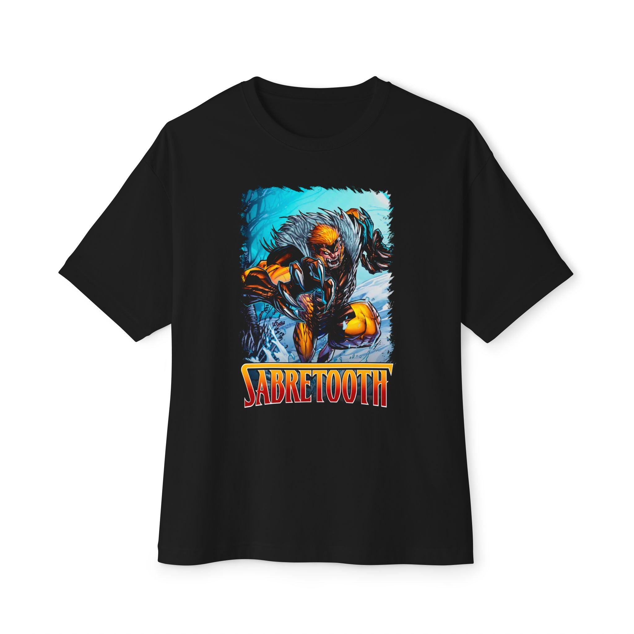 Oversized Boxy Sabretooth Graphic T-Shirt