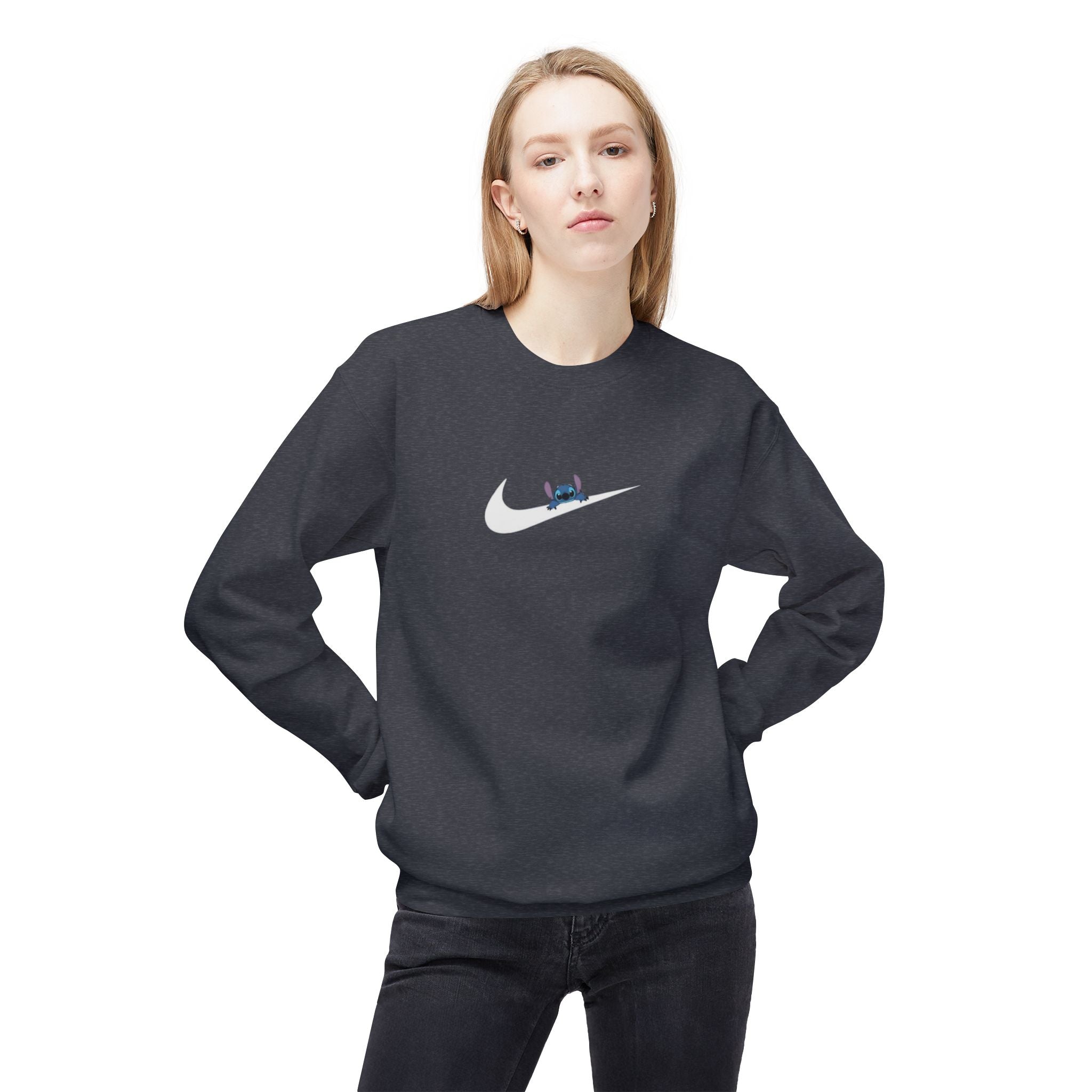 Stitch Swoosh Fleece Crewneck Sweatshirt - Comfortable Unisex Apparel