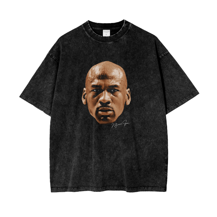 MJ Face Premium Acid Wash Oversize T-Shirt