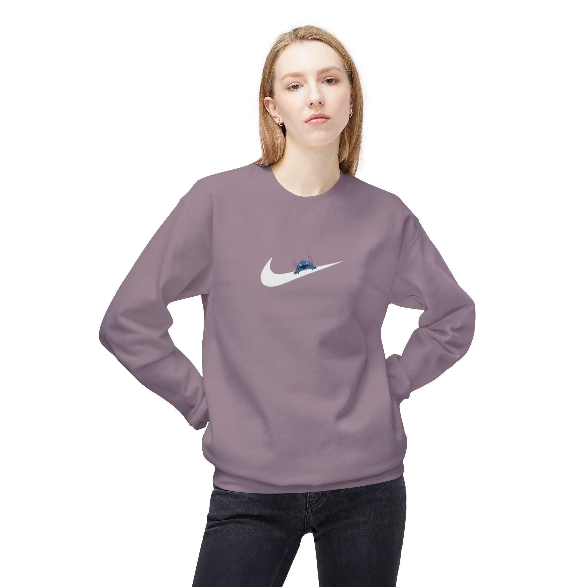 Stitch Swoosh Fleece Crewneck Sweatshirt - Comfortable Unisex Apparel