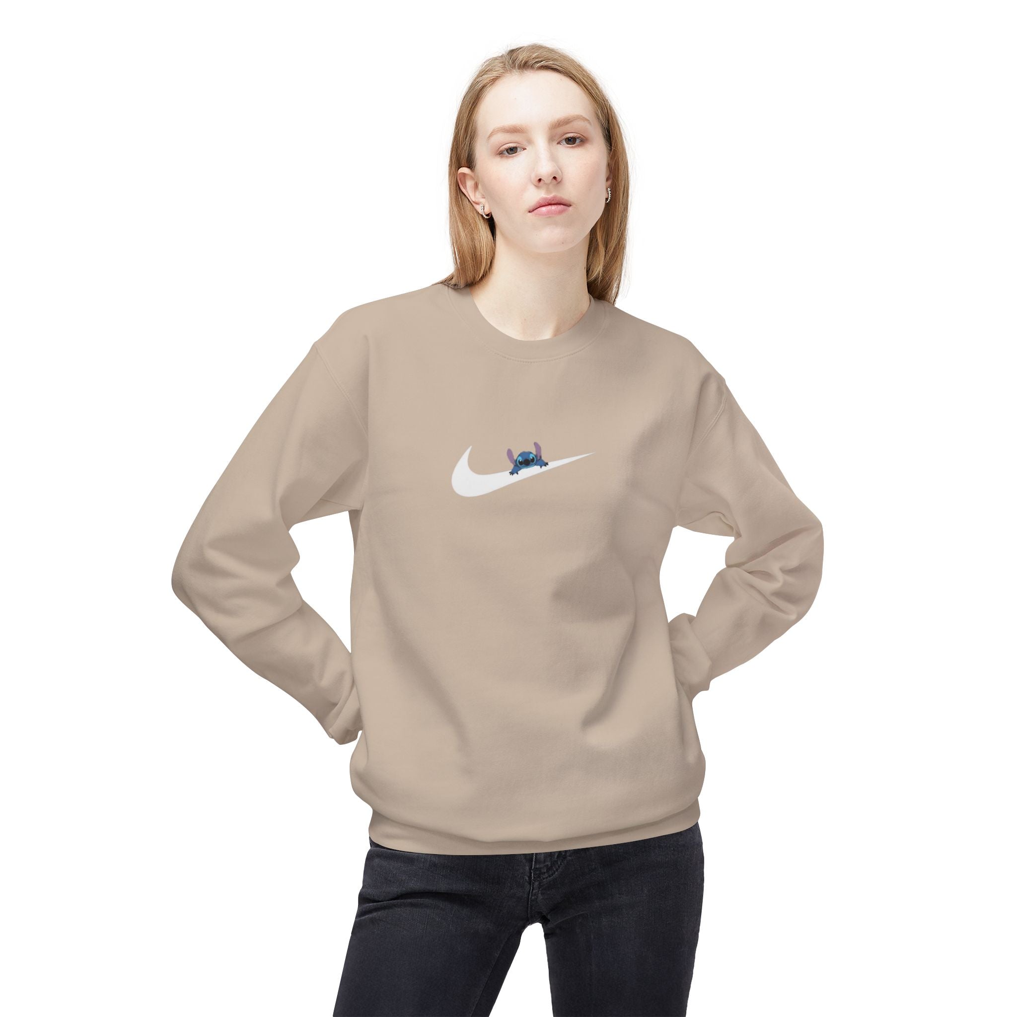 Stitch Swoosh Fleece Crewneck Sweatshirt - Comfortable Unisex Apparel