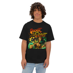 Rocket & Groot Unisex Oversized Boxy Tee