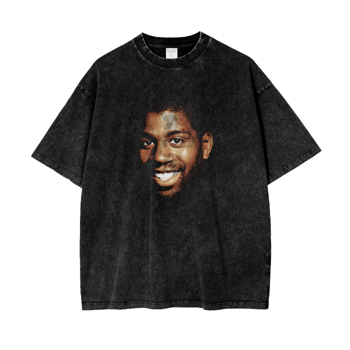 Magic Johnson Face Premium Acid Wash Oversize T-Shirt