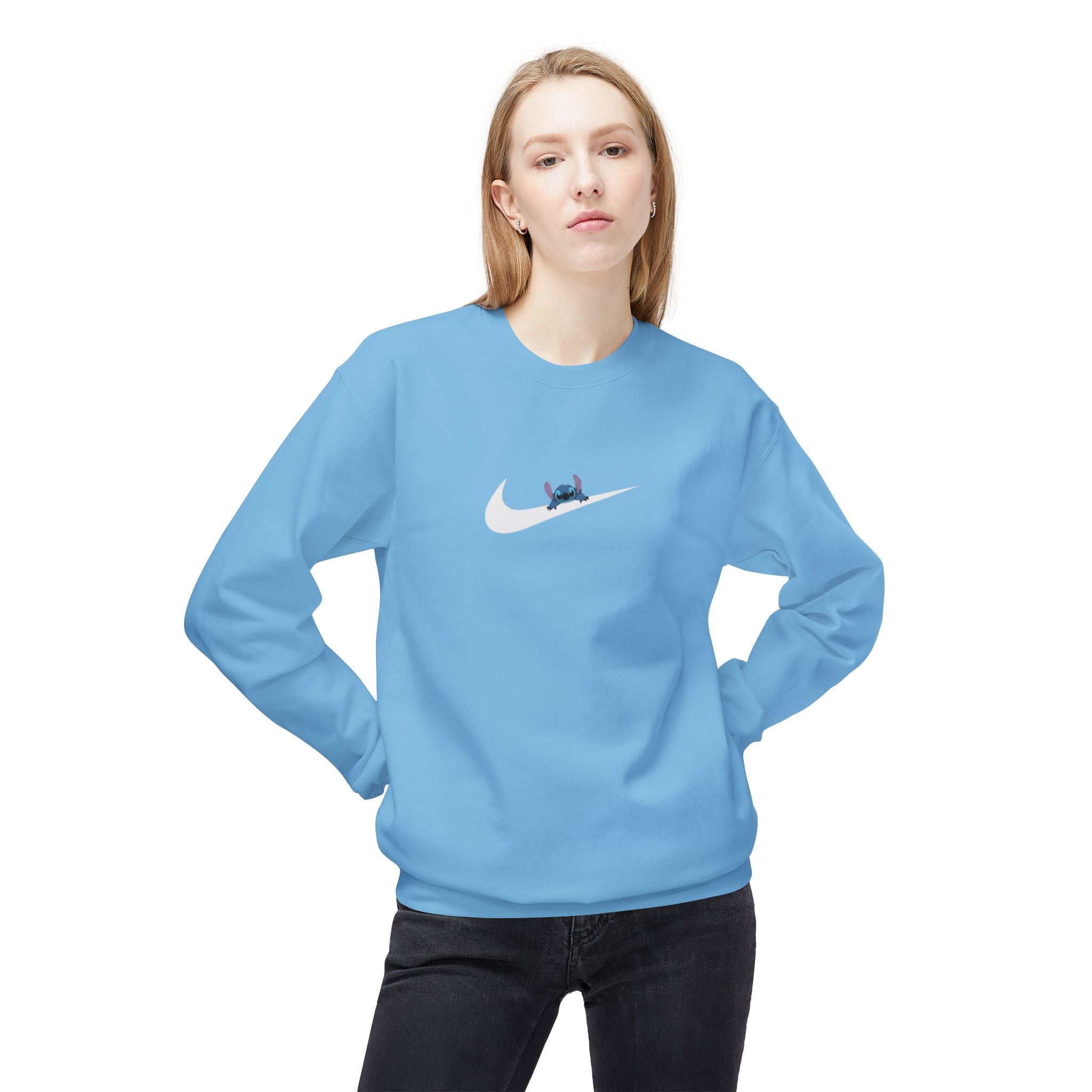 Stitch Swoosh Fleece Crewneck Sweatshirt - Comfortable Unisex Apparel