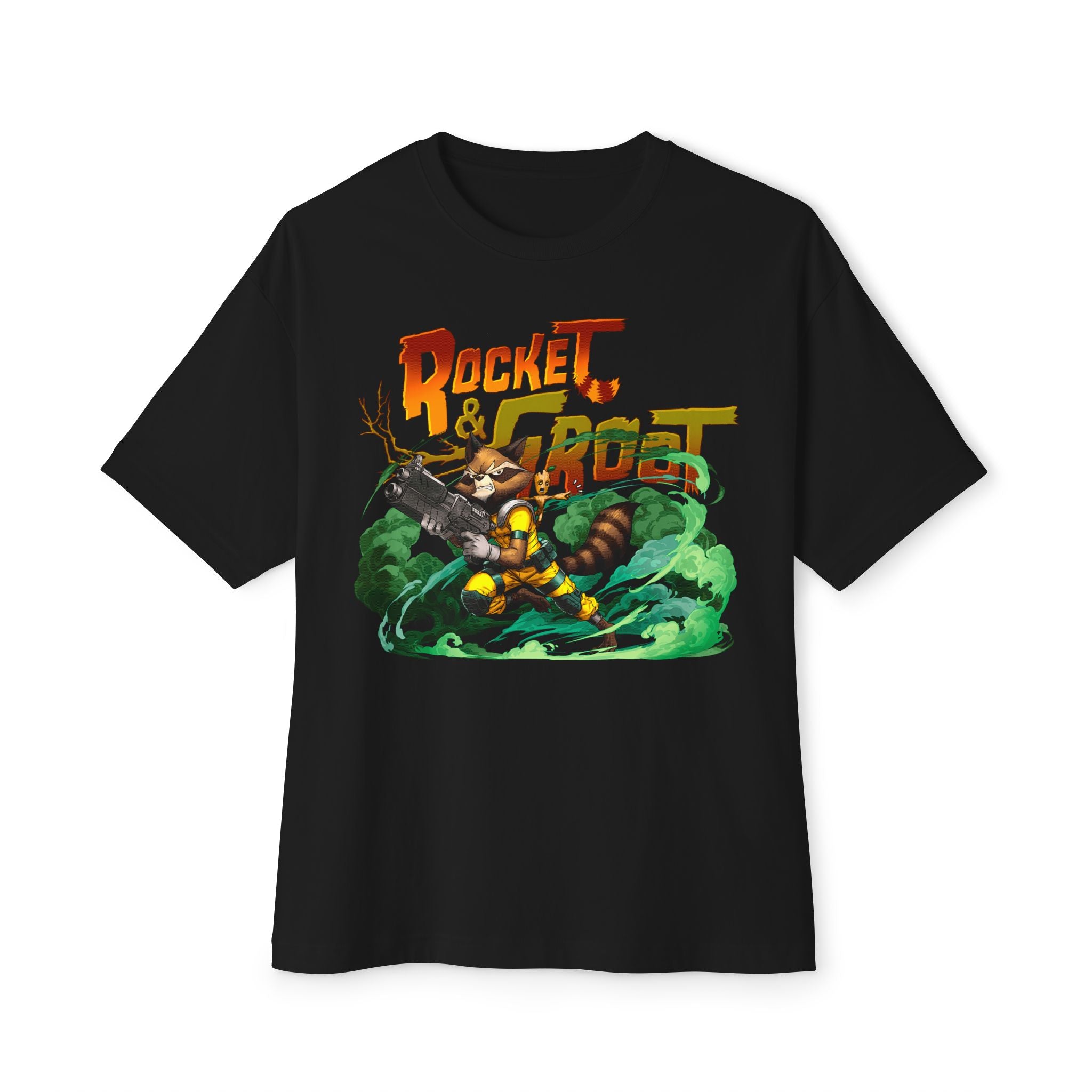 Rocket & Groot Unisex Oversized Boxy Tee