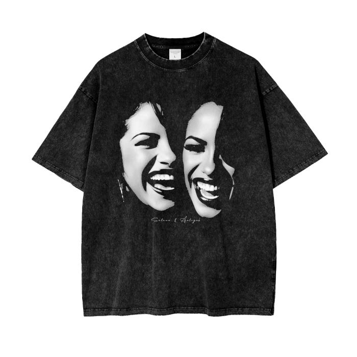 Selena & Aaliyah Acid Wash Oversize T-Shirt