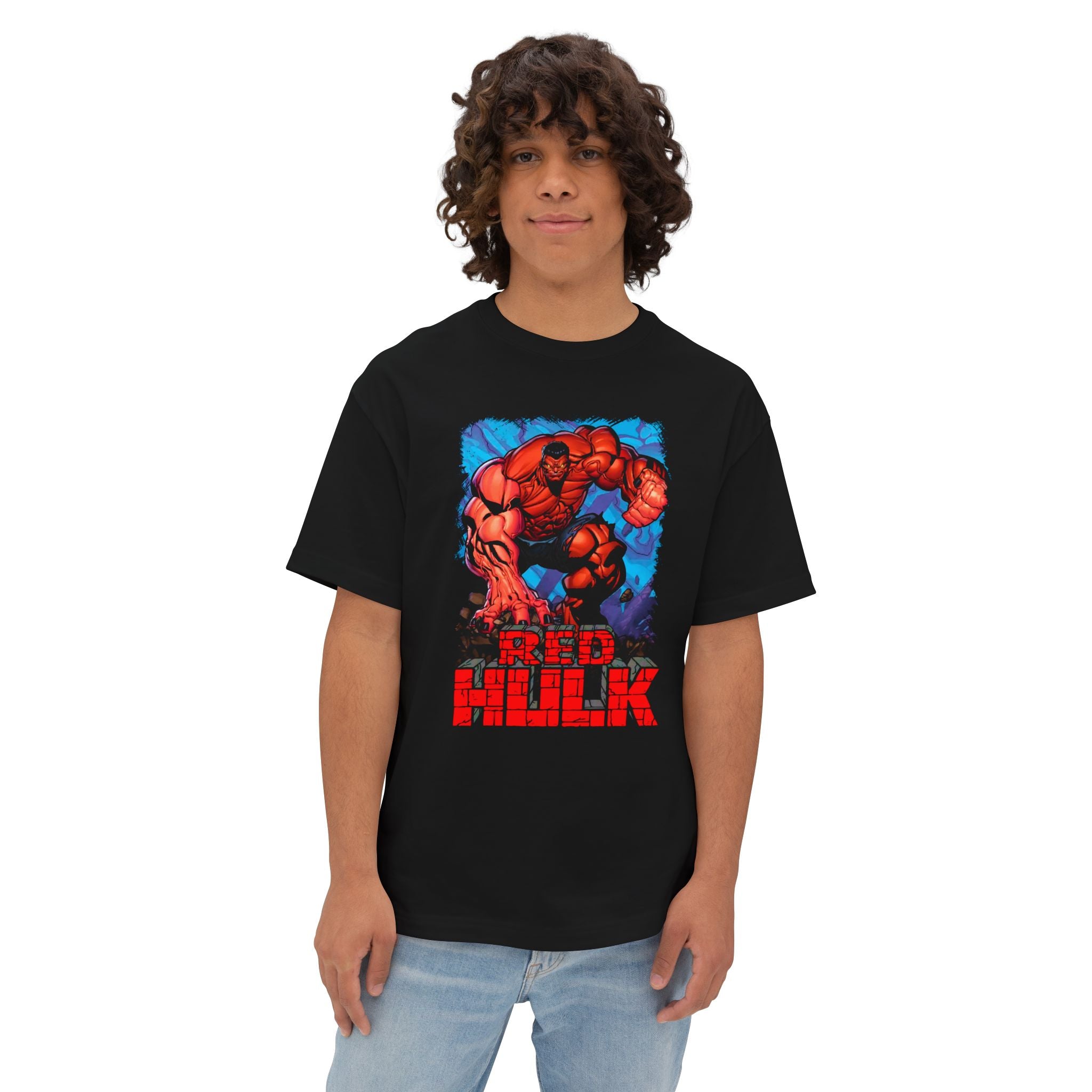 Red Hulk Unisex Oversized Boxy Tee