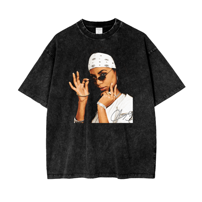 Aaliyah Acid Wash Oversize T-Shirt