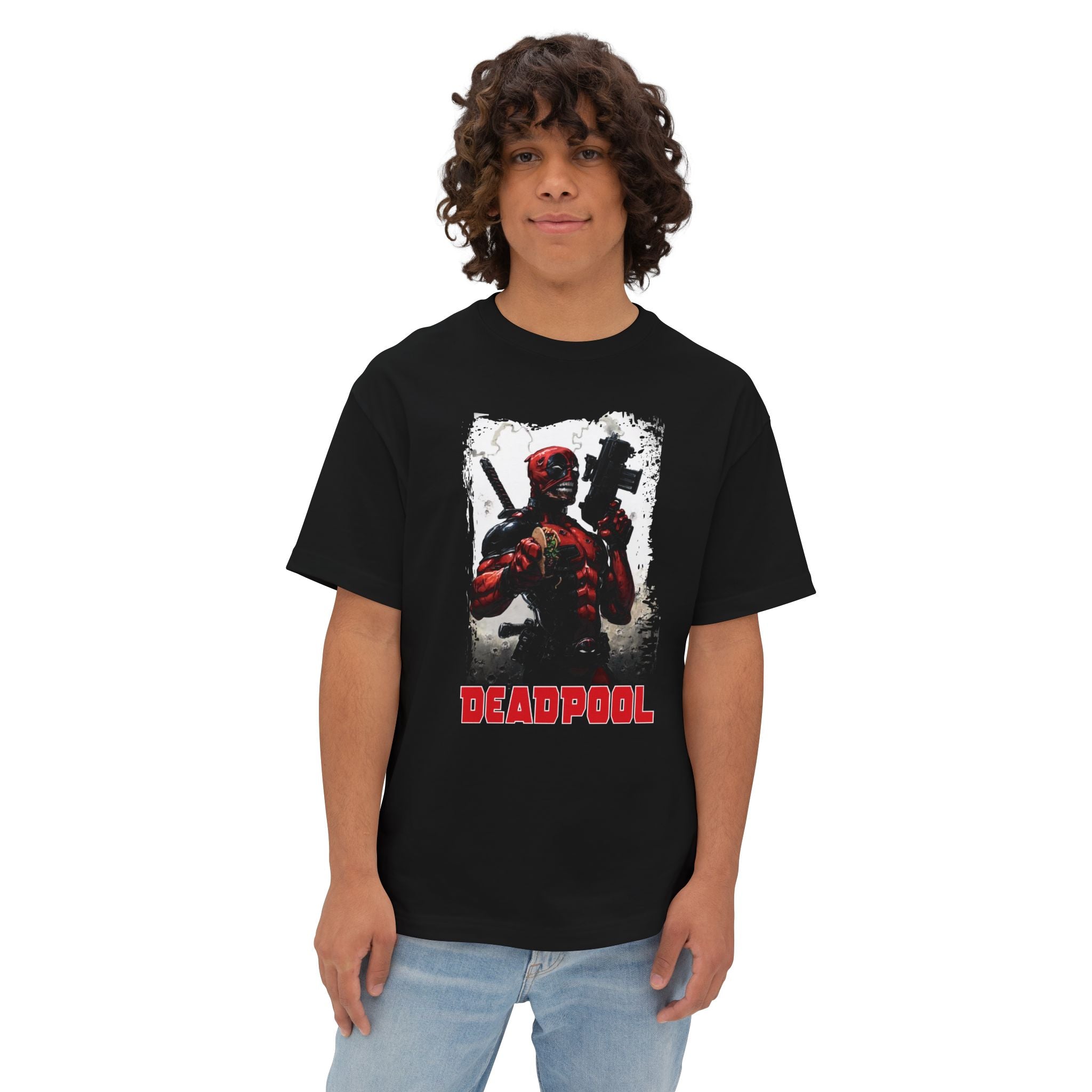 Oversized Boxy Deadpool Graphic Tee