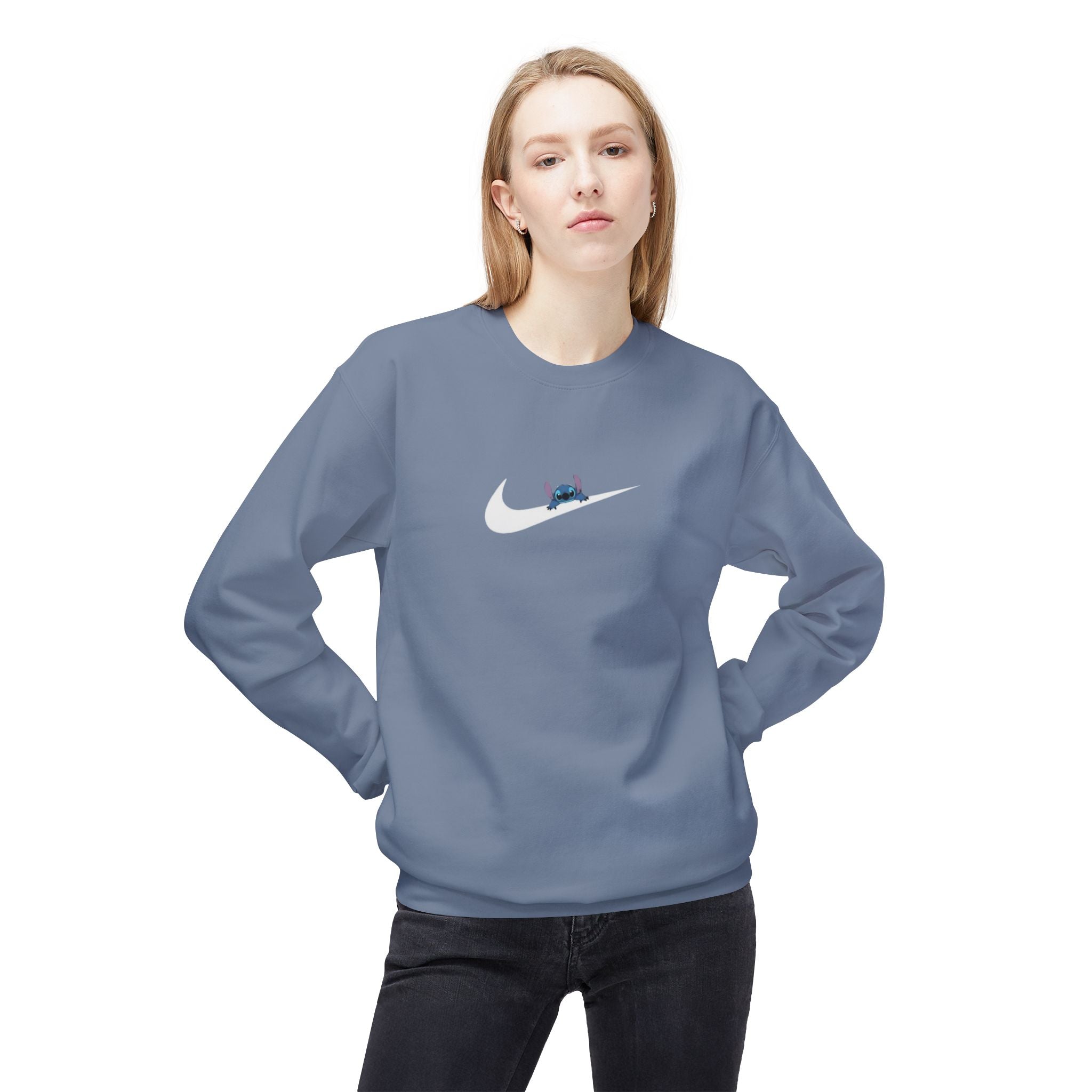 Stitch Swoosh Fleece Crewneck Sweatshirt - Comfortable Unisex Apparel