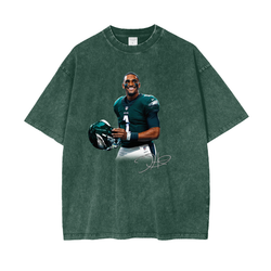 Jalen Hurts Acid Wash Oversize T-Shirt