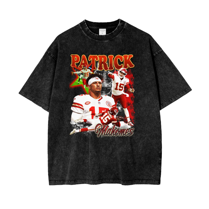 Patrick Mahomes Acid Wash Oversize T-Shirt