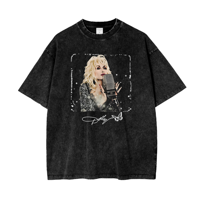 Dolly Parton Acid Wash Oversize T-Shirt