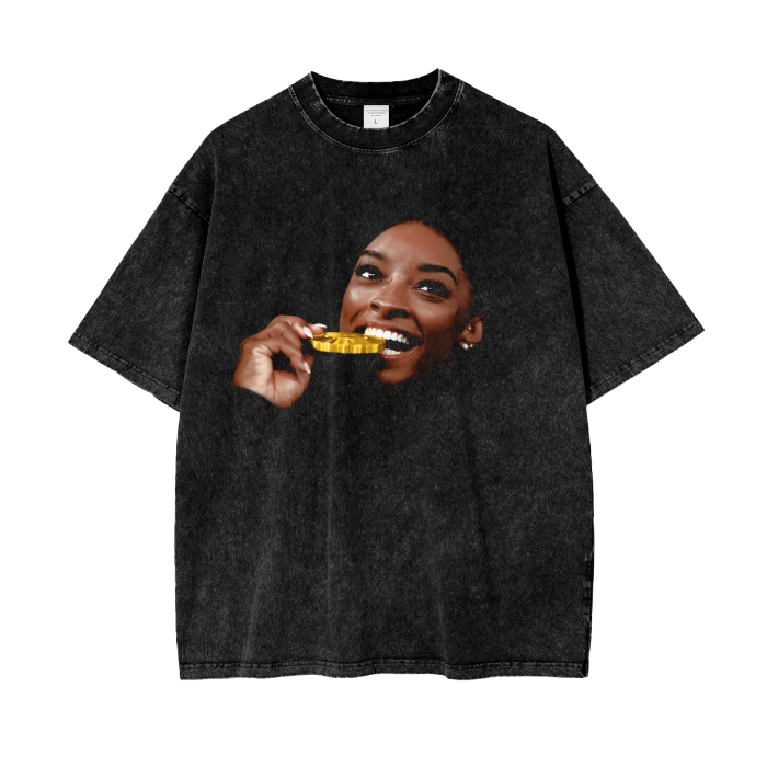 Simone Biles Acid Wash Oversize T-Shirt