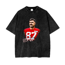 Travis Kelce Acid Wash Oversize T-Shirt