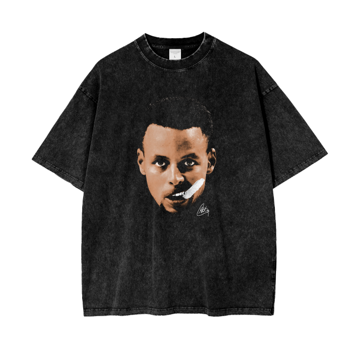 Steph Face Premium Acid Wash Oversize T-Shirt