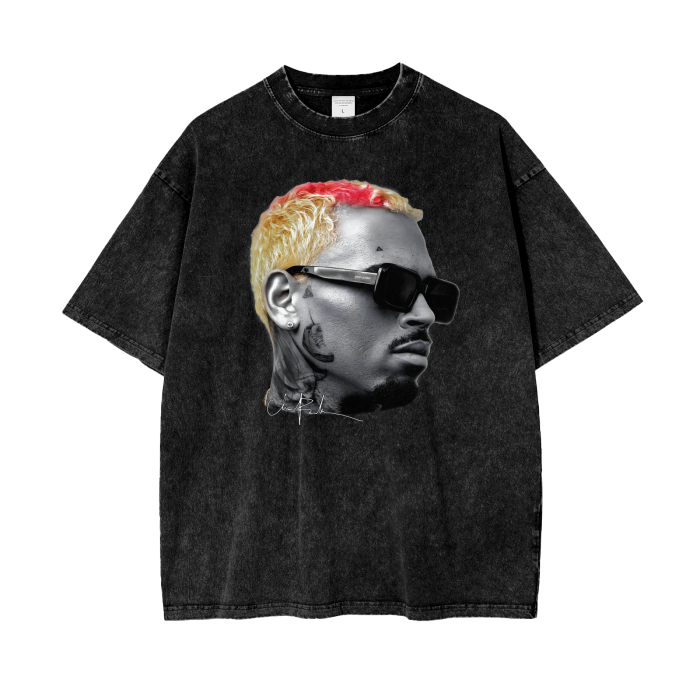 Chris Brown Acid Wash Oversize T-Shirt